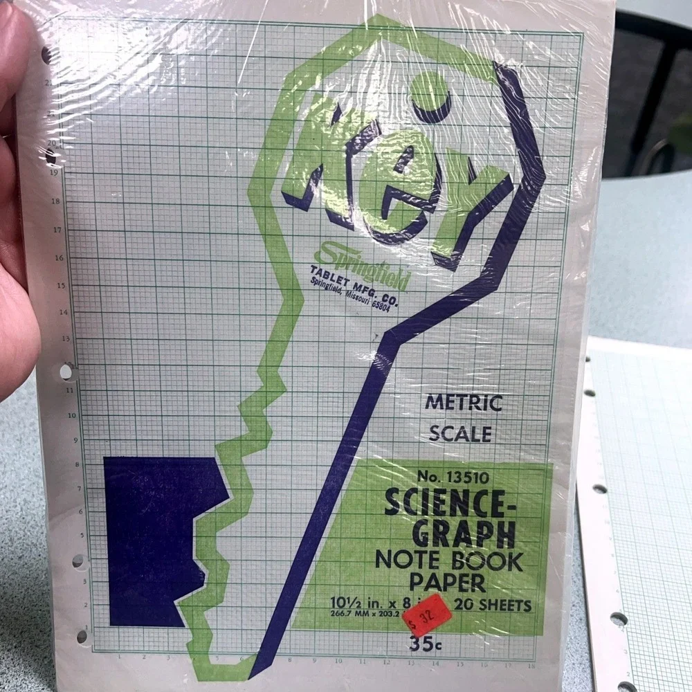 Springfield Tablet MFG Co Missouri Science Graph‎ Note Book Paper Metric Scale